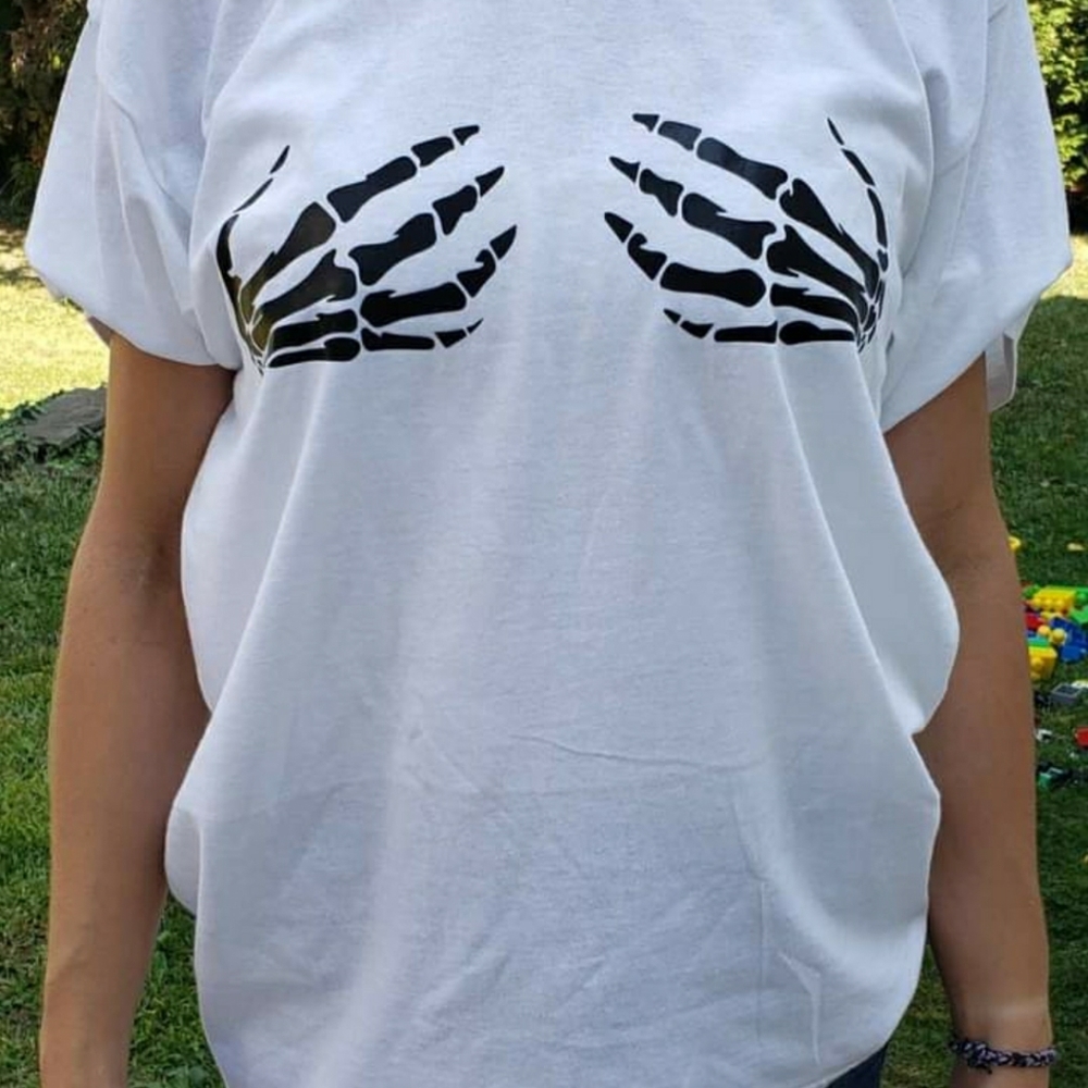 Funny Halloween Skeleton Bra Shirt
